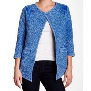 Lucky Brand Distressed Quilted Blue Jacket
